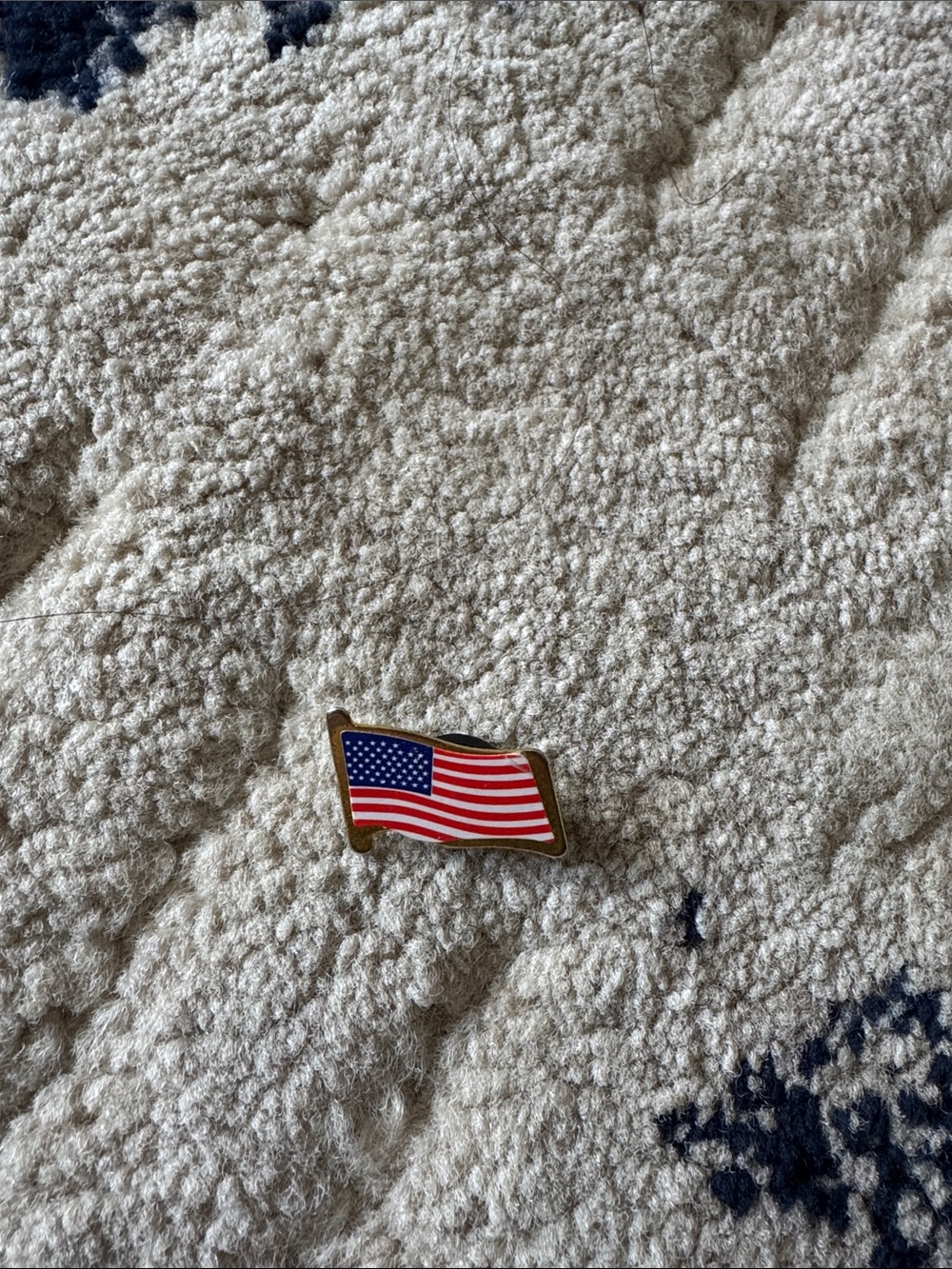 American Flag Enamel Lapel Pin - Red, White & Blue